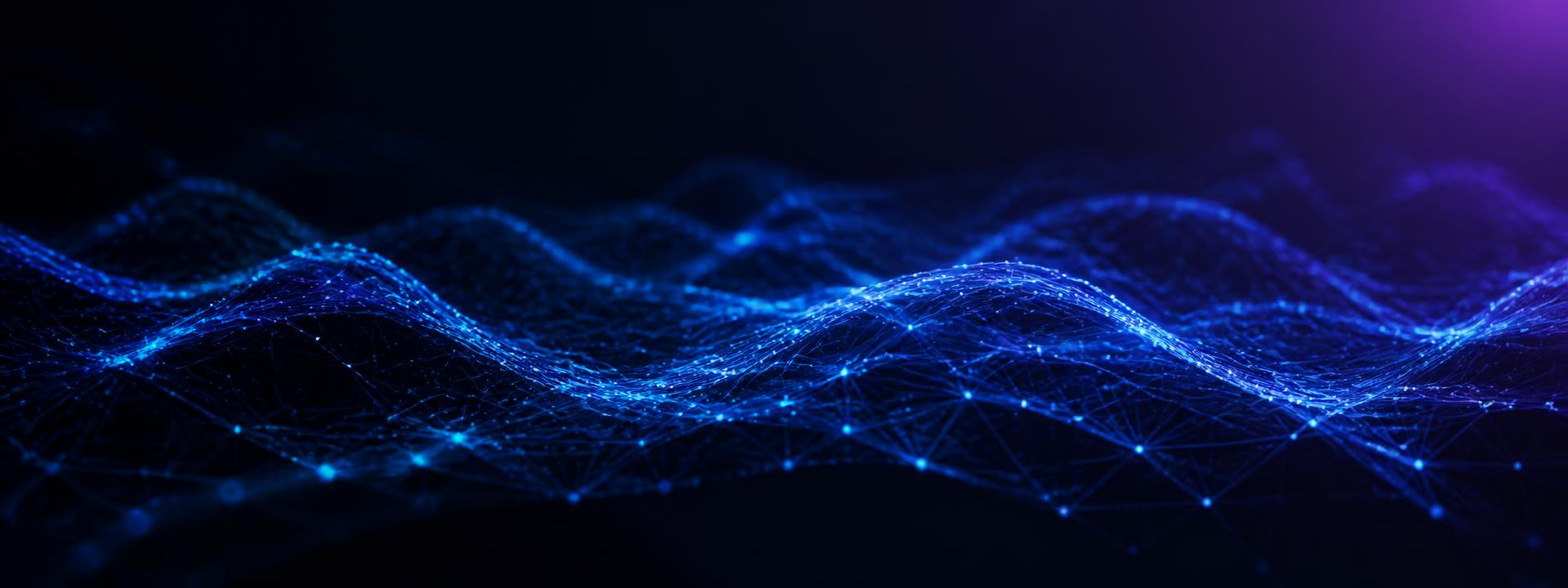 Blue particle network artwork